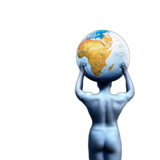 staff, 3d render, concept art, outer space, statue, planet, earth, head transparent PNG cut-out