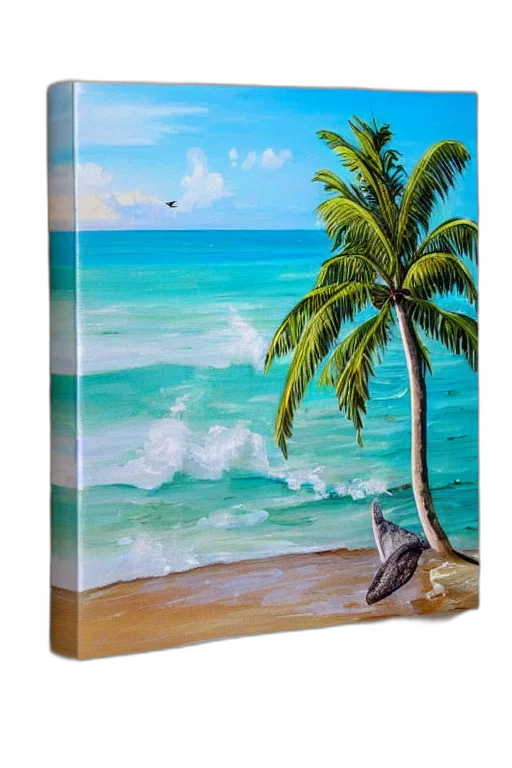 umbrella, oil painting, photorealistic, beach transparent PNG cut-out