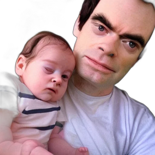 face, photorealistic, 3d render, concept art, cartoon, baby, looks, exactly transparent PNG cut-out