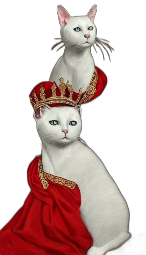 crown, hat, animal, dress, photorealistic, fantasy art, concept art, 3d render transparent PNG cut-out