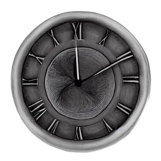 jewelry, furniture, face, photorealistic, 3d render, internal, clock, charcoal transparent PNG cut-out