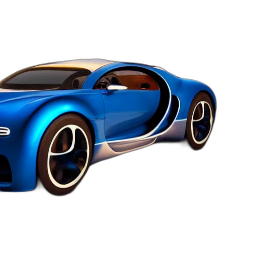 car, 3d render, concept art, photorealistic, blue, still, photo, bugatti transparent PNG cut-out