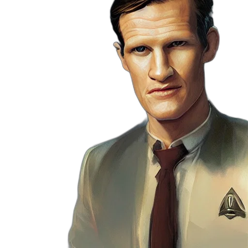 face, jacket, staff, photorealistic, comic book art, concept art, fantasy art, earth tones transparent PNG cut-out