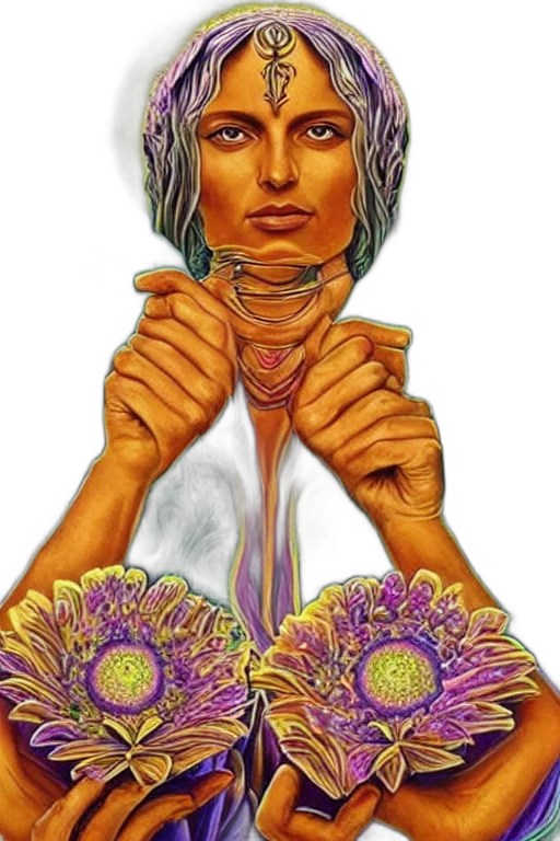 flower, jewelry, face, mask, fantasy art, photorealistic, concept art, comic book art transparent PNG cut-out
