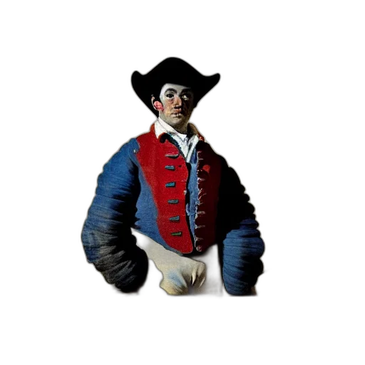 jacket, staff, hat, mask, 3d render, concept art, photorealistic, pixel art transparent PNG cut-out