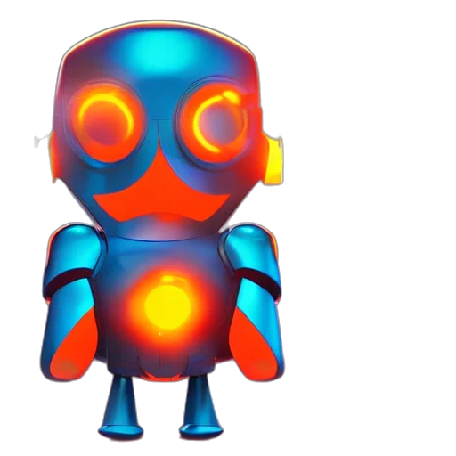 robot, 3d render, concept art, pixel art transparent PNG cut-out