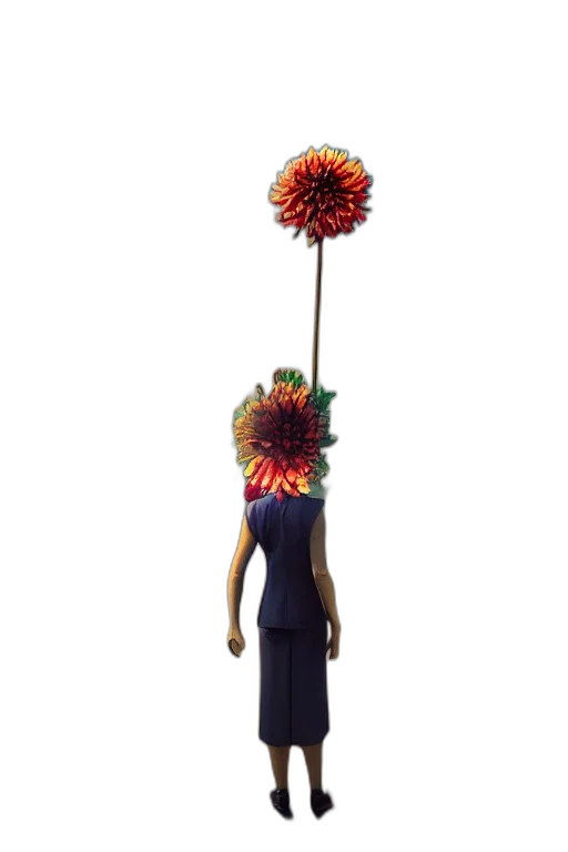staff, flower, umbrella, crown, 3d render, concept art, photorealistic, fantasy art transparent PNG cut-out