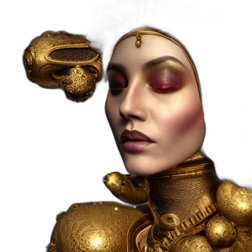 robot, jewelry, face, crown transparent PNG cut-out