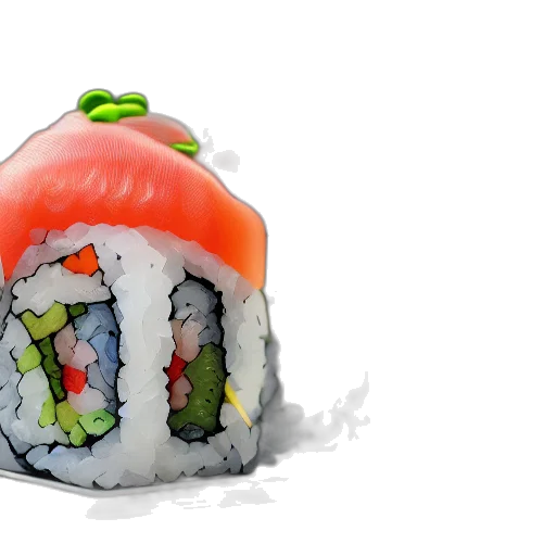 food, 3d render, photorealistic, concept art, sushi, hyper, detailed, cinematic transparent PNG cut-out
