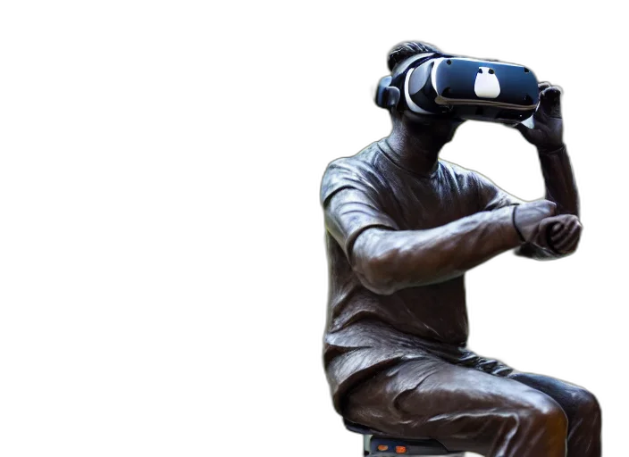 staff, mask, photo, still, bronze, statue, man, gaming transparent PNG cut-out