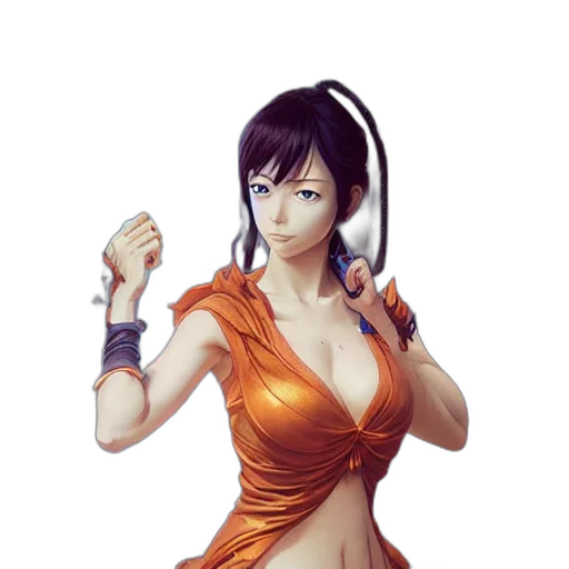 dress, weapon, staff, fantasy art transparent PNG cut-out