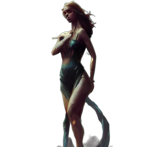 creature, dragon, concept art, fantasy art, comic book art, 3d render, underwater, very transparent PNG cut-out