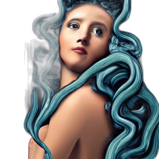 hair, dress, face, dragon transparent PNG cut-out