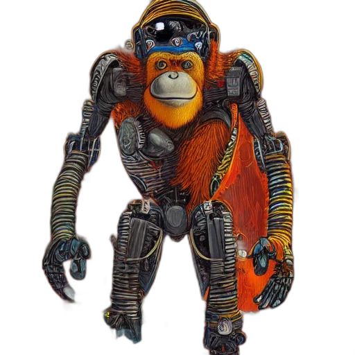 robot, animal, creature, jacket, concept art, 3d render, pixel art, comic book art transparent PNG cut-out