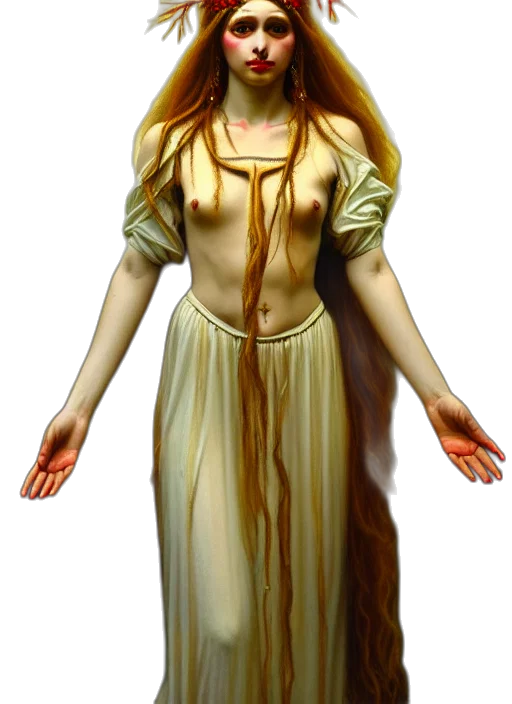 dress, staff, jewelry, concept art transparent PNG cut-out