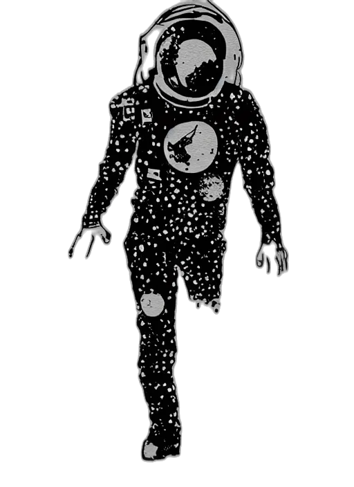 jacket, staff, creature, robot transparent PNG cut-out