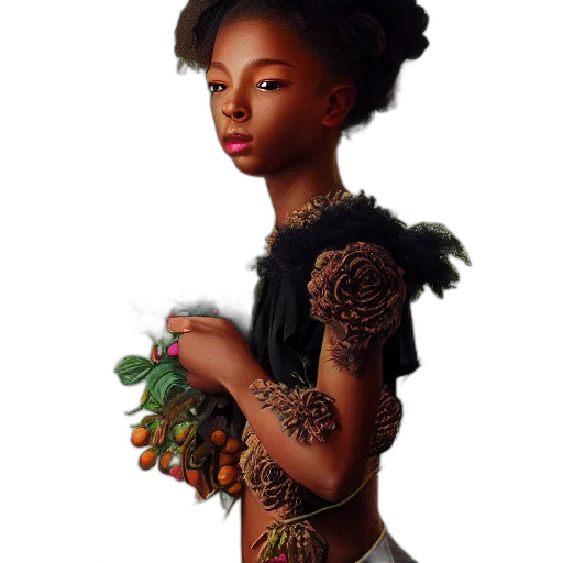 dress, crown, jewelry, fantasy art, concept art, photorealistic, pixel art, earth tones transparent PNG cut-out