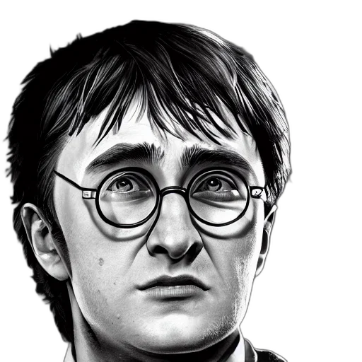 face, photorealistic, comic book art, pixel art, concept art, portrait, harry, potter transparent PNG cut-out