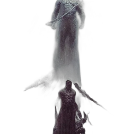 sword, creature, weapon, staff, concept art, fantasy art, comic book art, watercolor transparent PNG cut-out