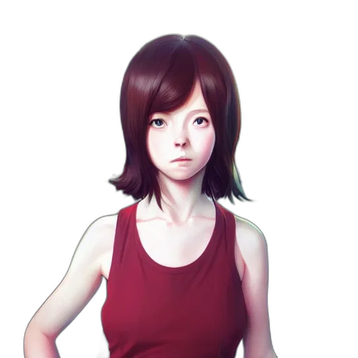 dress, face, robot, staff, concept art, photorealistic, fantasy art, anime transparent PNG cut-out