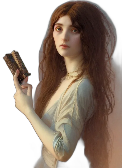 dress, hair, staff, face transparent PNG cut-out
