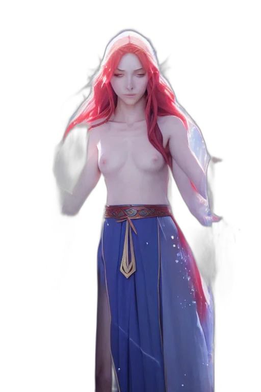 dress, jewelry, staff, fantasy art transparent PNG cut-out