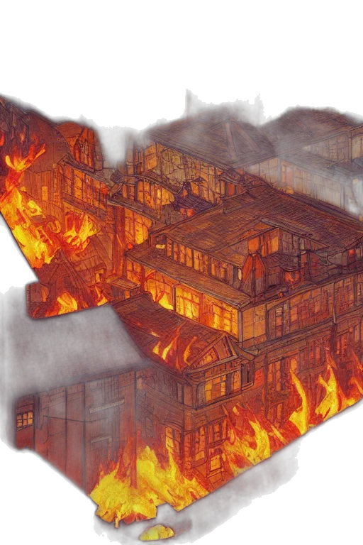 building, concept art, comic book art, 3d render transparent PNG cut-out