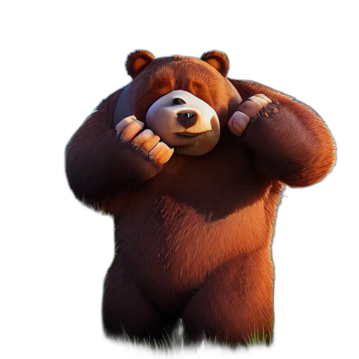 animal, staff, 3d render, concept art transparent PNG cut-out