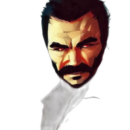 face, comic book art, concept art, photorealistic transparent PNG cut-out