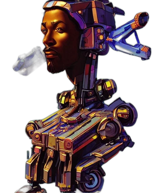 robot, weapon, staff, face transparent PNG cut-out