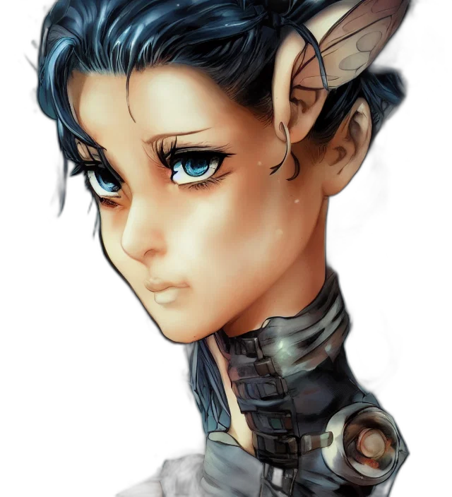 face, dragon, staff, fantasy art, concept art, watercolor, comic book art, blue transparent PNG cut-out