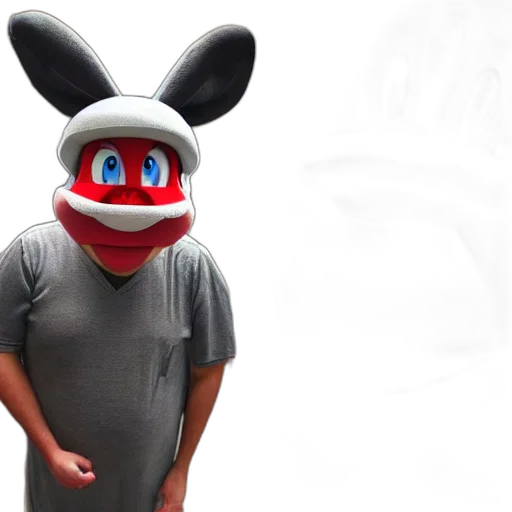 mask, creature, animal, hat, 3d render, concept art, big, chungus transparent PNG cut-out