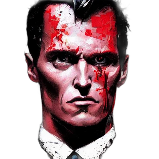 face, comic book art, concept art, cyberpunk, photorealistic, red, digital, art transparent PNG cut-out