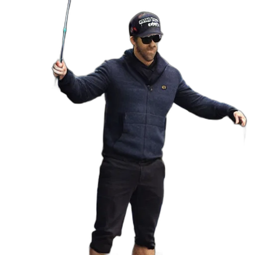 staff, jacket, weapon, umbrella, ryan, reynolds, fishing, pier transparent PNG cut-out