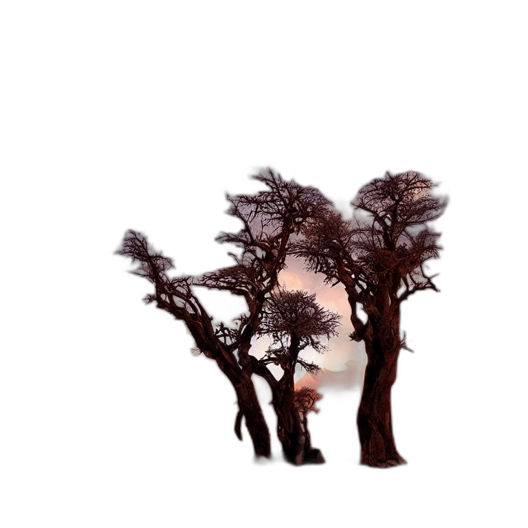 tree, hair, crown, creature, 3d render, concept art, photorealistic, pixel art transparent PNG cut-out