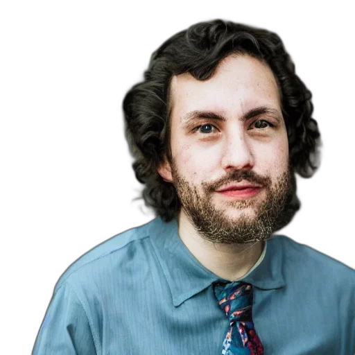 staff, hair, face, jacket transparent PNG cut-out