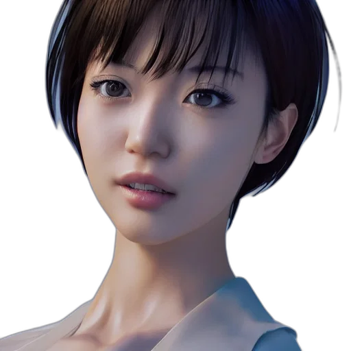 face, robot, dress, photorealistic transparent PNG cut-out