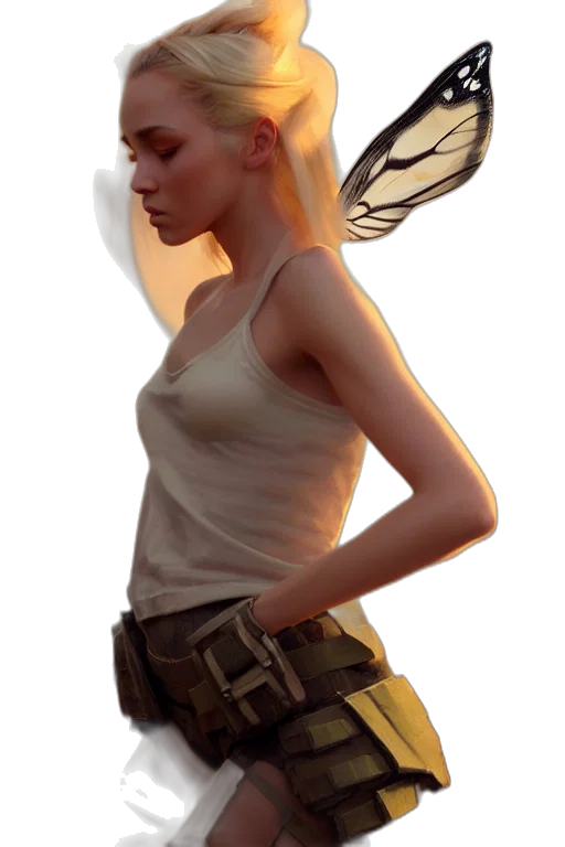 weapon, jacket, staff, dress, concept art, fantasy art, 3d render, photorealistic transparent PNG cut-out