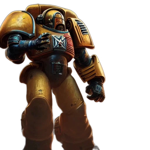 robot, concept art, 3d render, fantasy art, photorealistic, golden, space, marine transparent PNG cut-out