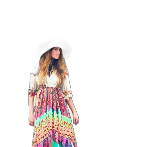 dress, hat, colorful, neon transparent PNG cut-out