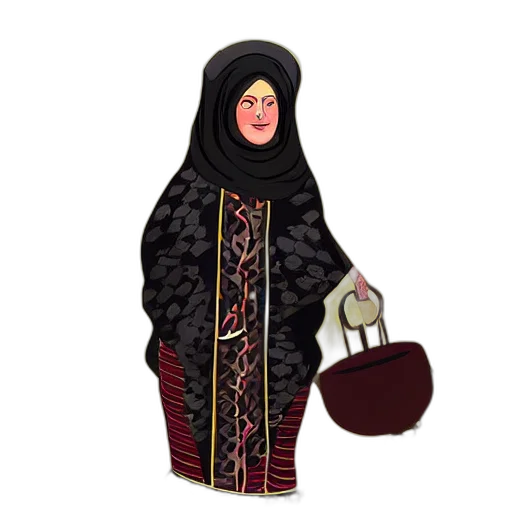 dress, jewelry, face, pixel art, concept art, cartoon, 3d render, babushka transparent PNG cut-out