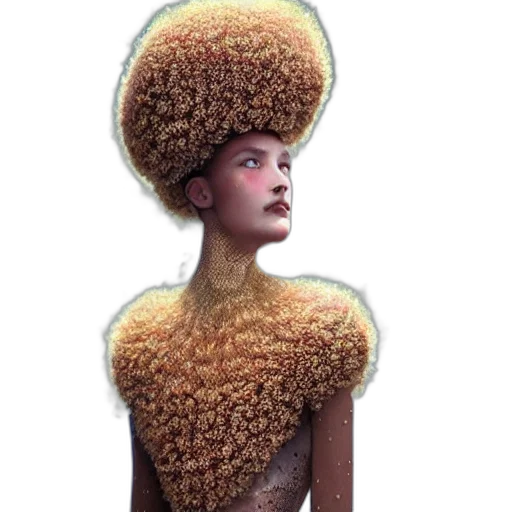 hat, hair, crown, dress, photorealistic, 3d render, fantasy art, concept art transparent PNG cut-out
