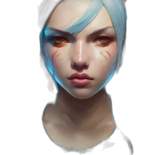 face, mask, robot, creature, fantasy art, concept art, cyberpunk, photorealistic transparent PNG cut-out