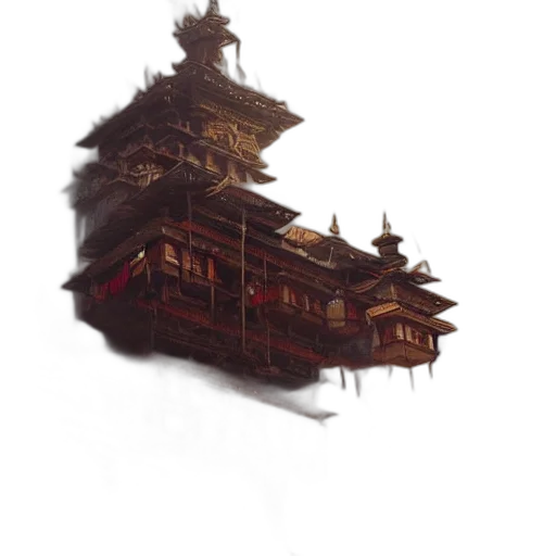 building, dragon, weapon, crown, concept art, fantasy art, watercolor, photorealistic transparent PNG cut-out