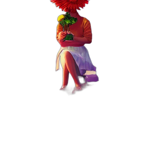 flower, crown, staff, dress transparent PNG cut-out