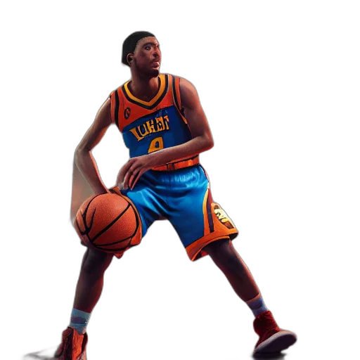 photorealistic, concept art, pixel art, 3d render, steve, curry, basketball, player transparent PNG cut-out