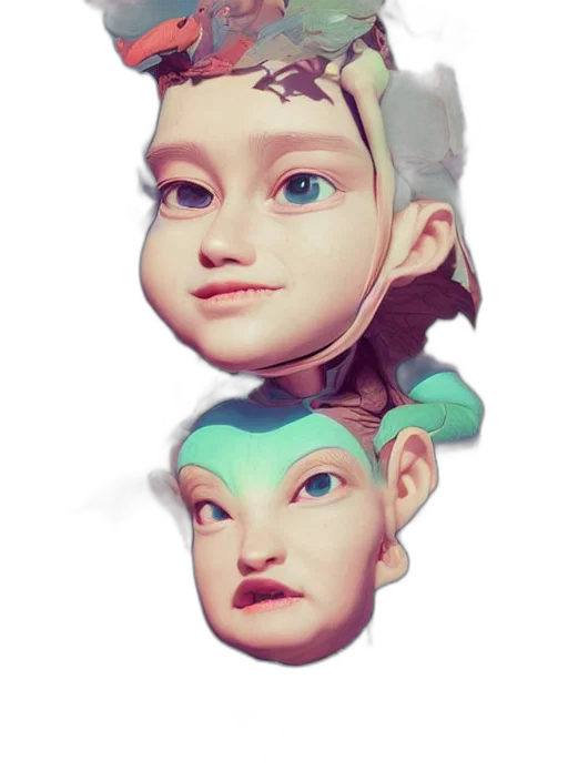 face, mask, creature, crown, 3d render, concept art, fantasy art, photorealistic transparent PNG cut-out