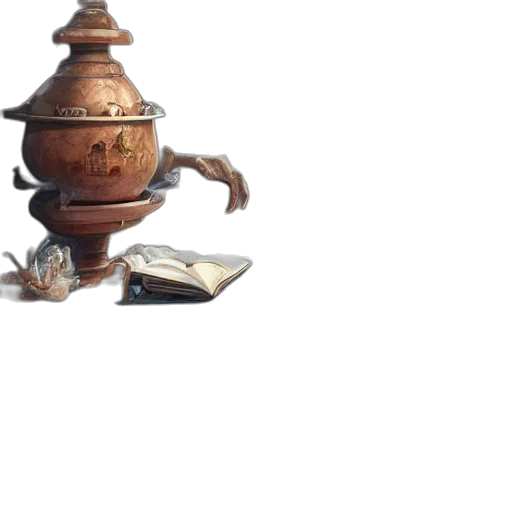 robot, bottle, staff, weapon, 3d render, concept art, photorealistic, fantasy art transparent PNG cut-out