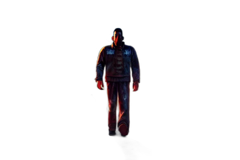 jacket, robot, staff, creature transparent PNG cut-out