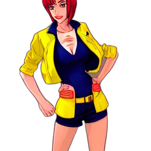 jacket, staff, concept art, cartoon, comic book art, pixel art, red, neon transparent PNG cut-out